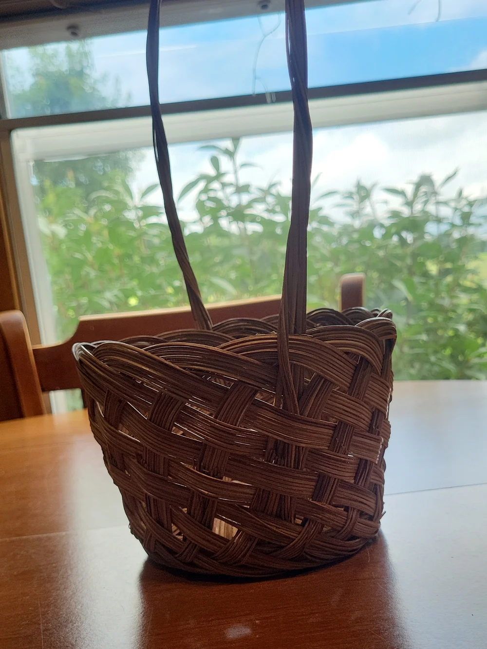 Woven Brown Handheld Basket Bag Vintage Gatherinh Basket